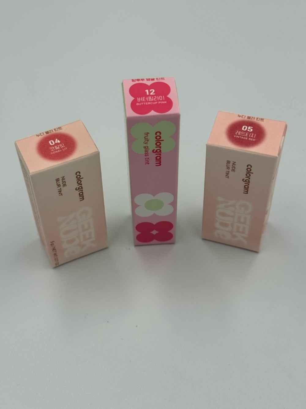 Colorgram Lip Tint Starter Set 3pc Fruity Glass + Nude Blur K Beauty Bundle New
